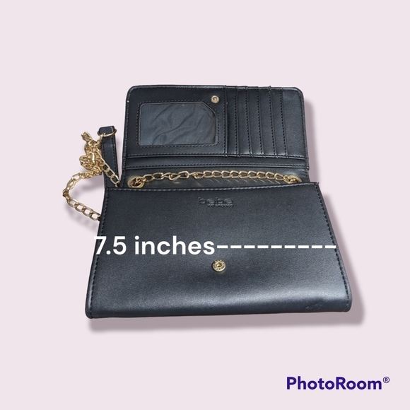 BEBE quilt embossed Saffiano Crossbody Black Purse - Picture 5 of 9